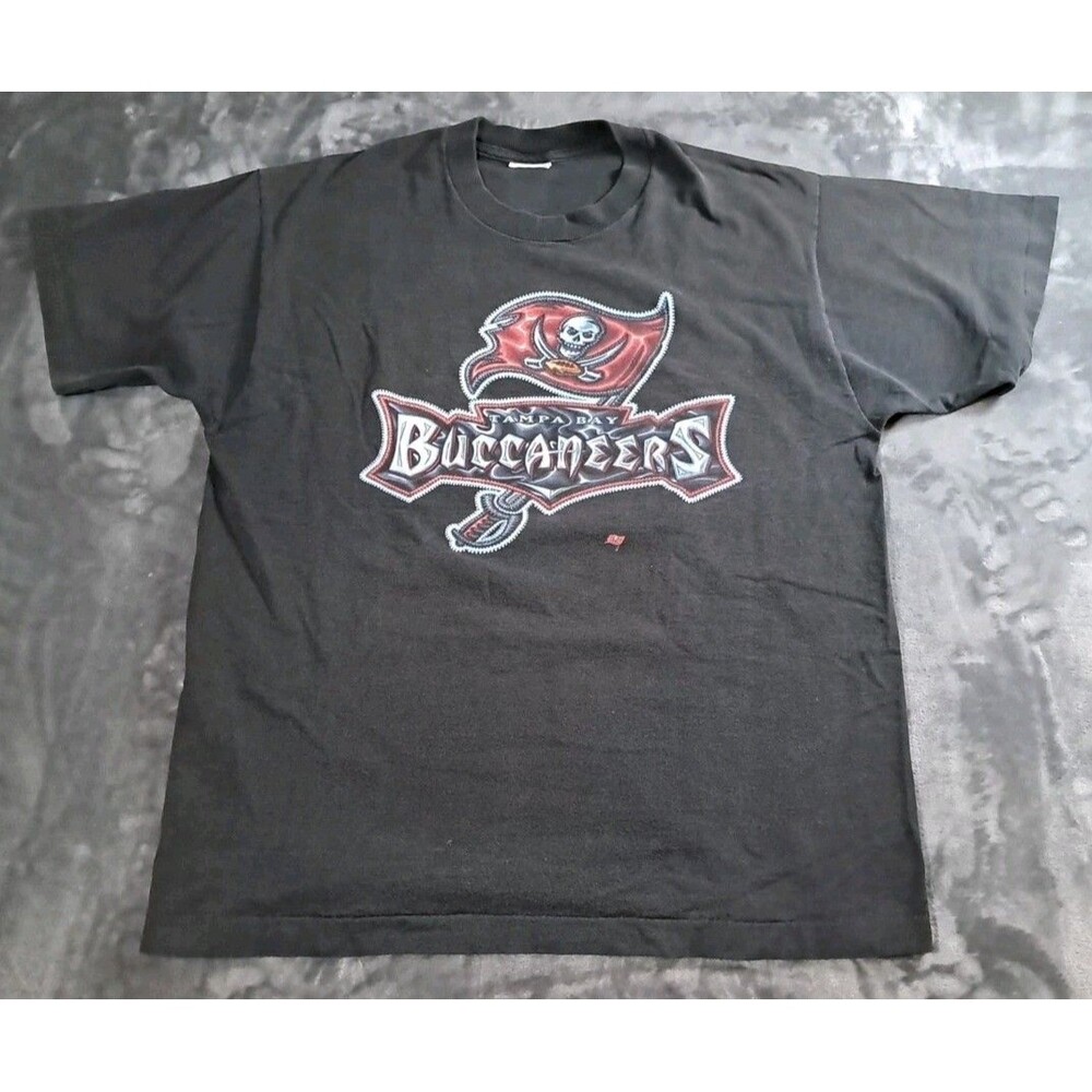 VINTAGE Pro Player Tampa Bay Buccaneers Shirt Mens  Black Single Stitch NFL READ